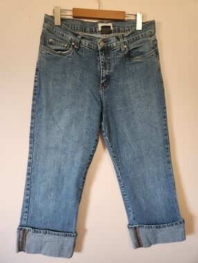 Cache Creek Mid-Rise Cuffed Crop Capri Jeans Size 12 Western Festival Rodeo
